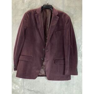 MICHAEL KORS Mulberry Classic-Fit Notch Lapel Faux-Suede Blazer sz XS